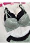Women's Lace and Bow Detailed Padded Underwire Bra Panty Set 3-Piece Set - 2