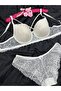 Lace Detailed Unpadded Cross Drawstring Underwire Bra Panty Set - Underwear Set