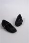 Select 8666 special production genuine leather babet black suede with stone details - 5