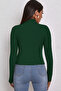 Women's Half Turtleneck Long Sleeve Ribbed Camisole Blouse Body - 2