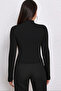 Women's Half Turtleneck Long Sleeve Ribbed Camisole Blouse Body - 3