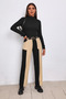 Women's Half Turtleneck Long Sleeve Ribbed Camisole Blouse Body - 2