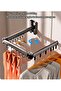 Triple Wall-Mounted Foldable Clothes Hanger Rack Black - 2