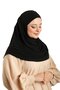 Black Practical Ready-made Interlocking Hijab Scarf Sandy Fabric with Bonnet 1290_01 - 2