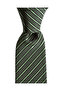 Green Black Striped 7.5 cm Wide Silk Tie - 2