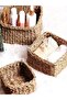 100% Natural Wicker 3-Piece Decorative Basket Set - Multi-Purpose Bathroom and Kitchen Organizer - 3