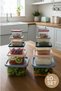 Set of 10 Square Storage Containers with Colored Lids – Kitchen Storage Box