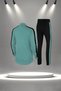 Plus Size Women's Water Green New Supra Combed Cotton All Seasons Walking Jogging Tracksuit Set (4Xl-10Xl) - 4