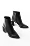 Dnz-410 Women's Black Zippered Heeled Casual Boots - 3