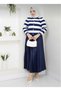 Women's Knitwear Cardigan Pleated Leather Skirt Hijab Set 01 - 5
