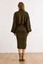 Women's Khaki Hair Braided Sweater Dress Knitwear Set Tkm-19000455 - 4