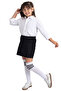 Girl's Knee High Socks 3 Pairs White-Black-Black