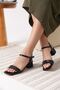 Date women's matte black heeled sandals - 4