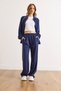 Women's Navy Blue Striped Detail Bottom and Top Tracksuit Set Etkm-0000089 - 2