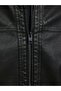 Essentials Jjewarner Regular Fit Zippered Faux Leather Coat Men's Leather Coat 12182461 - 8