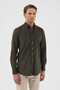 Velvet Collar Buttoned 100% Cotton Comfort Fit Smoked Men's Shirt - 2