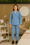 Women’s Button-Front Housekeeping Uniform with White Piping Detail