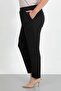 Women's Black Tight-Legged Pants with Elastic Waist - 3