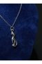 Stylish Minimal Style Cat Steel Necklace with Cat Figure Pet-Themed - 6