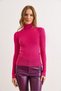 Women's Fuchsia Turtleneck Thick Ribbed Knit Sweater Kzk-19000872 - 6