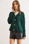 Women's Emerald Green Openwork Detailed V-Neck Knitwear Cardigan Hrk-19000436 - 3