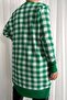 Plaid Patterned Green and White Knitwear Long Cardigan 069 - 4
