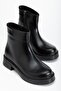 02-3033 Black Wrinkled Patent Leather Zippered Daily Women's Boots - 6