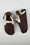 Lapaz Fur Women's Vegan Leather Buckle Brown Sabo Slippers - 3