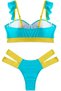 Splicing Push Up Bikini Female Swimwear Women Swimsuit Two Piece Bikini Set with Bra Cup M2835 - 3