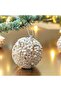 Luxury New Year Ball 8cm with Pearls Sequins 3-Piece Champagne Ast7252