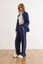 Women's Navy Blue Striped Detail Bottom and Top Tracksuit Set Etkm-0000089 - 6