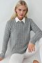 Round Neck Thick Hair Knit Sweater