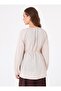 Poplin Fabric Ruched Detail Belted Blouse / Shirt - Stone Color - - 5