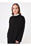 Tunic & Skirt Knitwear Set with Front Stitch Detail - Black -