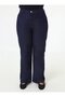 Denim Pocket Detailed Vest & Trousers Plus Size Set - Navy Blue - - 4