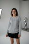 Women's Oversized Knitwear Sweater - Soft Textured Crew Neck with Hair Braid Detail - 2