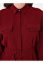 Belted Shirt Tunic and Wide Leg Pants Two-Piece Set - Burgundy - - 7