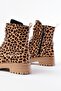 2121-356 Shiny Leopard Lace-Up Zippered Daily Women's Boots - 5