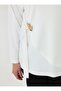 Side Tie Detail Blouse&Pants Plus Size Set - Black Ecru - - 5