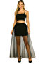 Black Swan Party Single Layer Unlined Long Tulle Skirt, Party Hollewen Single Layer Skirt
