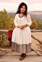 Medieval-Inspired Cream Linen Dress Party Dress
