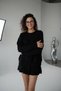 Women's Oversized Knitwear Sweater - Soft Textured Crew Neck with Hair Braid Detail - 2
