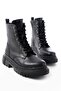 812-356 Black Lace-Up Zippered Daily Women's Boots - 4