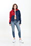 Puff 3-Thread Fleece Inside Asymmetric Color Block Belted Zippered Cardigan - 2