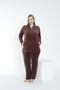 Women's Plus Size Cotton Zippered Velvet Tracksuit Set - Tile - B 2289 - 5