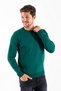 Men's Crew Neck Corded Fabric Knitwear Sweater Green - K-2602 - 5