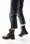 02-356 Brown Flat Heeled Lace up Zippered Daily Women's Boots - 2