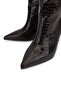 Women's Faux Leather Brown Crocodile Heeled Boots - 3