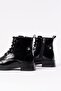02-2003 Black Patent Leather Lace-Up Zippered Daily Women's Boots - 5
