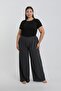 Women's Plus Size Smoked Relaxed Fit Baggy Single Bottom - 6